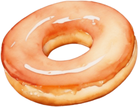 Donut watercolor clipart illustration png