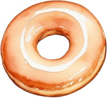 Donut watercolor clipart illustration png