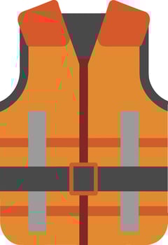 life jacket flat icon illustration isolated on white background. Safety equipment sign vector