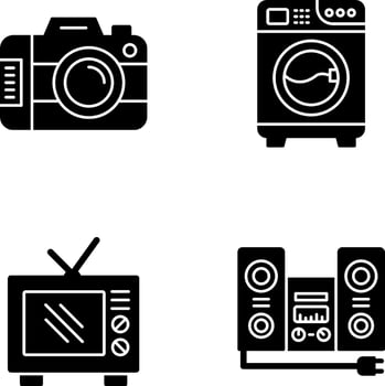 Digital Camera and Washing Icon vector