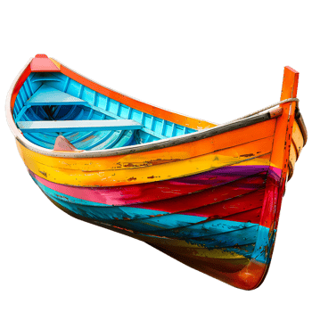 Vibrant Summer Boat Isolated on Transparent Background png