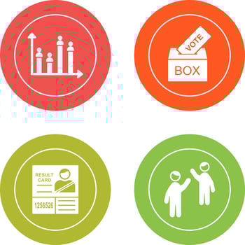 Giing Vote and Candidate and Graph Icon vector