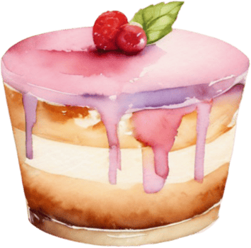 Cake with raspberry and cream png