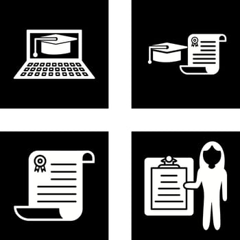 Online Graduation and Graduation Icon vector