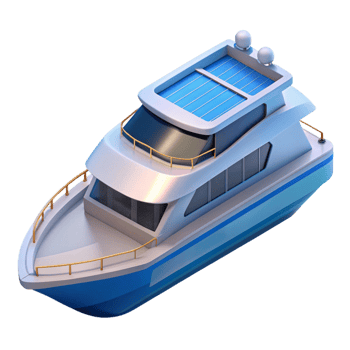 3d isometric icon of yacht png