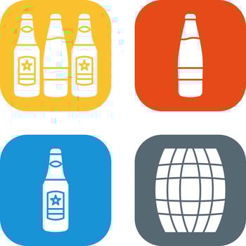 Beer Bottles and alcohol Icon vector