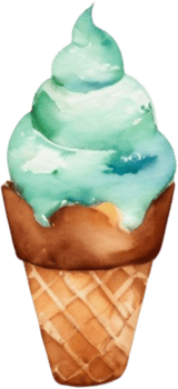 Ice cream watercolor clipart illustration png