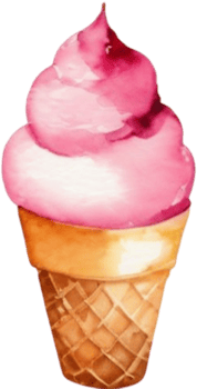 Ice cream watercolor clipart illustration png