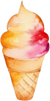 Ice cream watercolor clipart illustration png