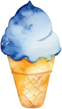 Ice cream watercolor clipart illustration png