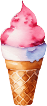 Ice cream watercolor clipart illustration png