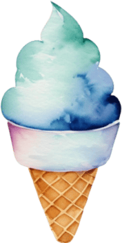 Ice cream watercolor clipart illustration png
