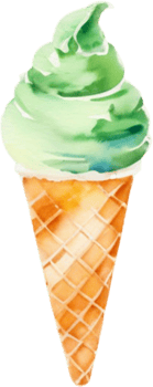 Ice cream watercolor clipart illustration png
