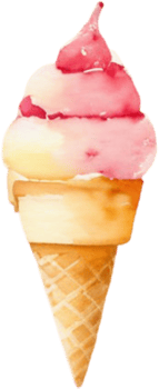 Ice cream watercolor clipart illustration png