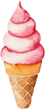 Ice cream watercolor clipart illustration png