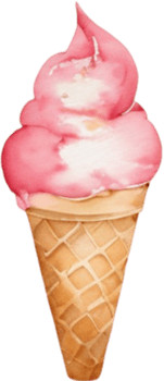 Ice cream watercolor clipart illustration png