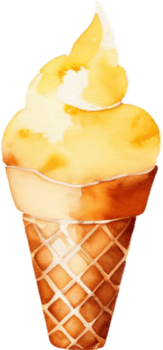 Ice cream watercolor clipart illustration png