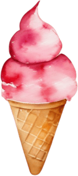 Ice cream watercolor clipart illustration png