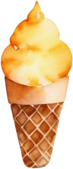 Ice cream watercolor clipart illustration png