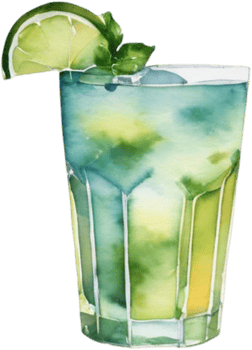 watercolor mojito cocktail clipart illustration png