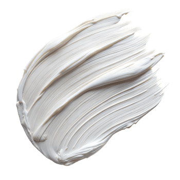 Streak of white paint with textured brush strokes on transparent png