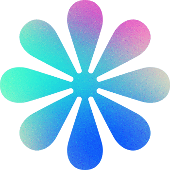 Cool Shape Extended Arms Starburst Dynamic Symmetric Form Pinwheel Flower Gradient with Noisy Effect Whimsical for Party Invitations png