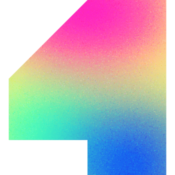 Cool Shape Open Asymmetric Contemporary Number Four 4 Gradient with Noise Effect png
