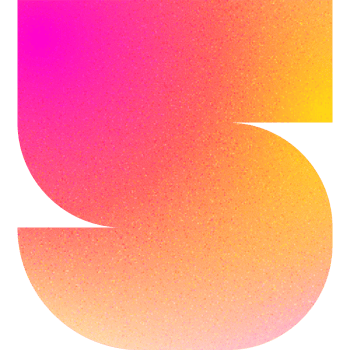 Cool Shape Rounded Smooth Curved Number Five 5 Gradient with Noise Effect png