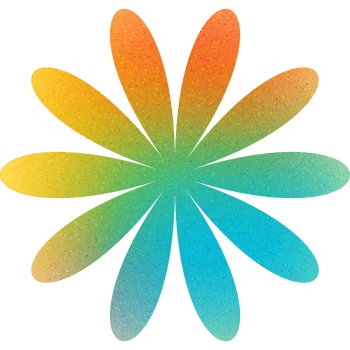 Cool Shape Thin Radiating Petals Star Radiant Flower Gradient with Noisy Effect Vibrant for Spring Festivals png