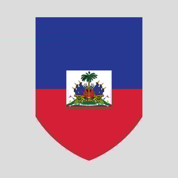 Haiti Flag in Shield Shape Frame vector