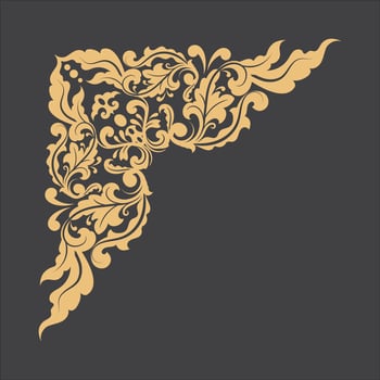 Golden Vintage Corner Ornament.Golden Border ornament.Suitable for wedding invitation card. classic frame corner ornament. vector