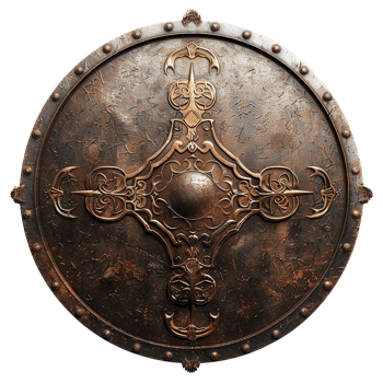 Viking round shield isolated on transparent background png