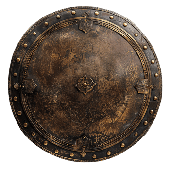Viking round shield isolated on transparent background png