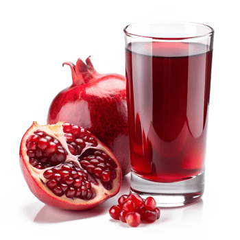 Glass of Pomegranate and Two Pomegranates png