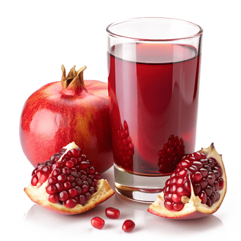 Glass of Pomegranate and Two Pomegranates png