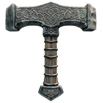 Norse mythology thor hammer isolated on transparent background png