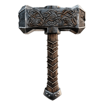 Norse mythology thor hammer isolated on transparent background png