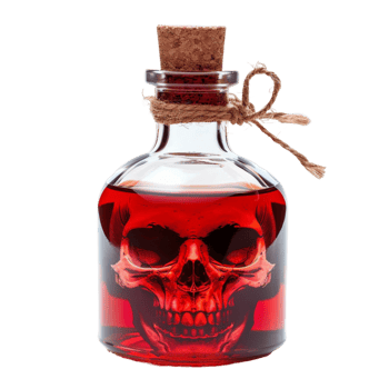 Sleek Poison Flasks Contemporary Glass Bottles for Deadly Draughts png