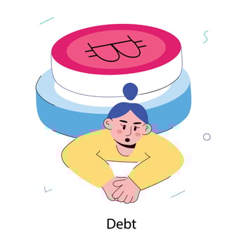 Trendy Debt Concepts vector