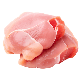 Raw chicken fillets close up isolated without background, transparent . png