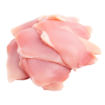 Raw chicken fillets close up isolated without background, transparent . png