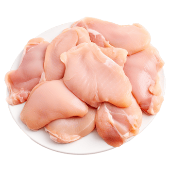 Raw chicken fillets close up isolated without background, transparent . png