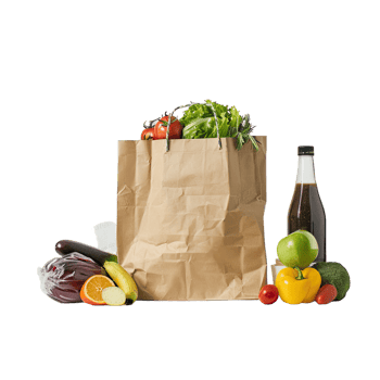 vegetables in a brown paper bag isolated on transparent background png