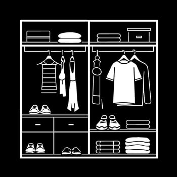 Closet black line style illustration vector