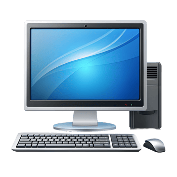 Sleek Desktop Computer Icon on a Transparent Background png
