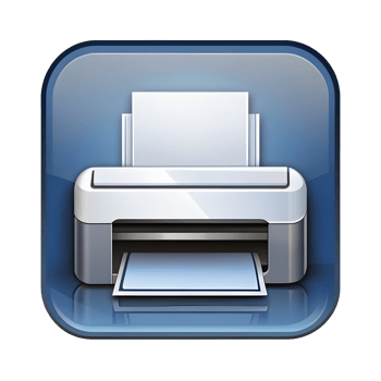 Printer Device Icon Sleek Design Isolated on Transparent Background png
