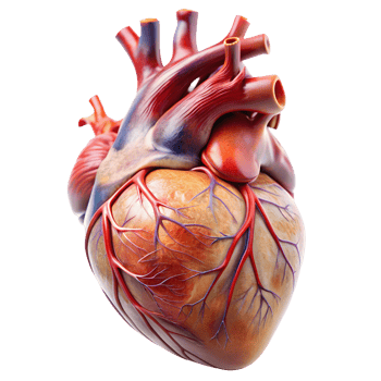 Anatomical Human Heart on Transparent Background png