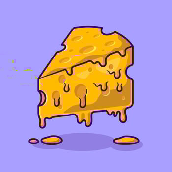 Slice Cheese Melted Cartoon vector
