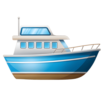 Sleek Boat Silhouette Icon on Transparent Background png