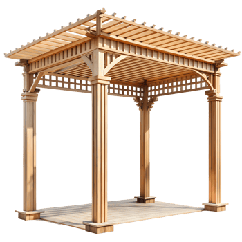 Elegant Garden Pergola on Transparent Background png